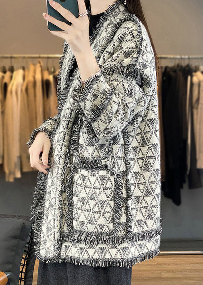 Original Design Tasseled Pockets Woolen Cardigan Fall Ac1006