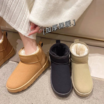 Outdoors Thickened Anti Slip Cotton Shoes for Winter New Warm Short Boots Thick Sole Snow Boots