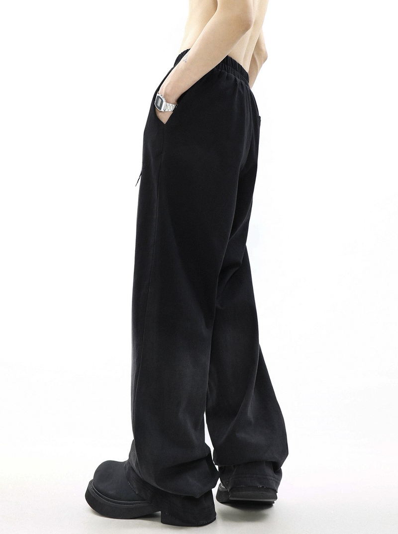 Oversize Damage Long-sleeve T-shirt & Wide-leg Sweatpants Set