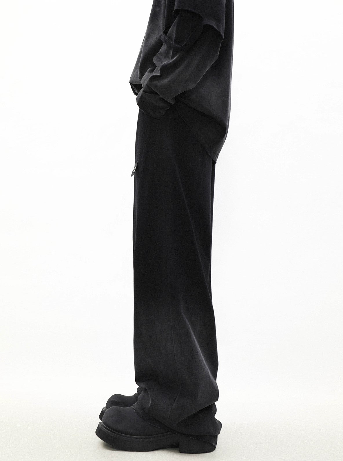 Oversize Damage Long-sleeve T-shirt & Wide-leg Sweatpants Set