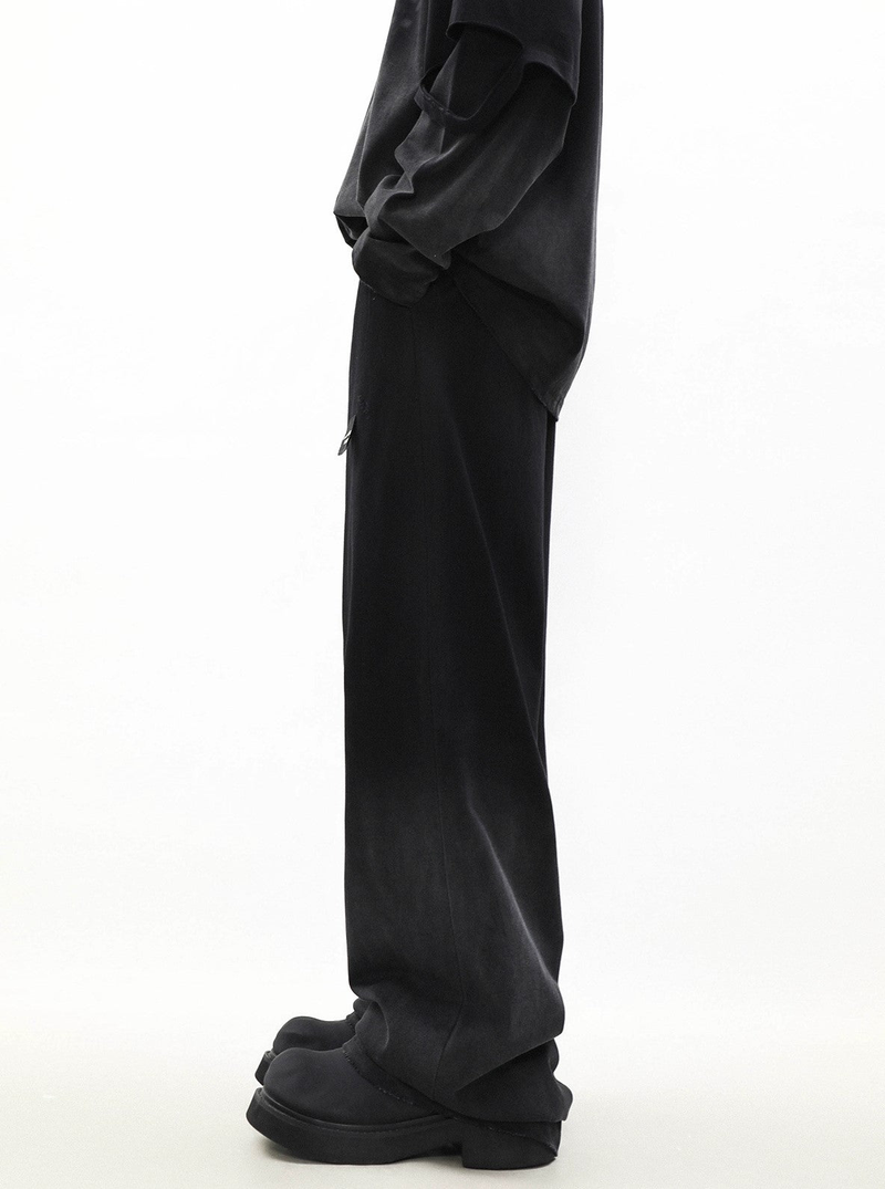Oversize Damage Long-sleeve T-shirt & Wide-leg Sweatpants Set