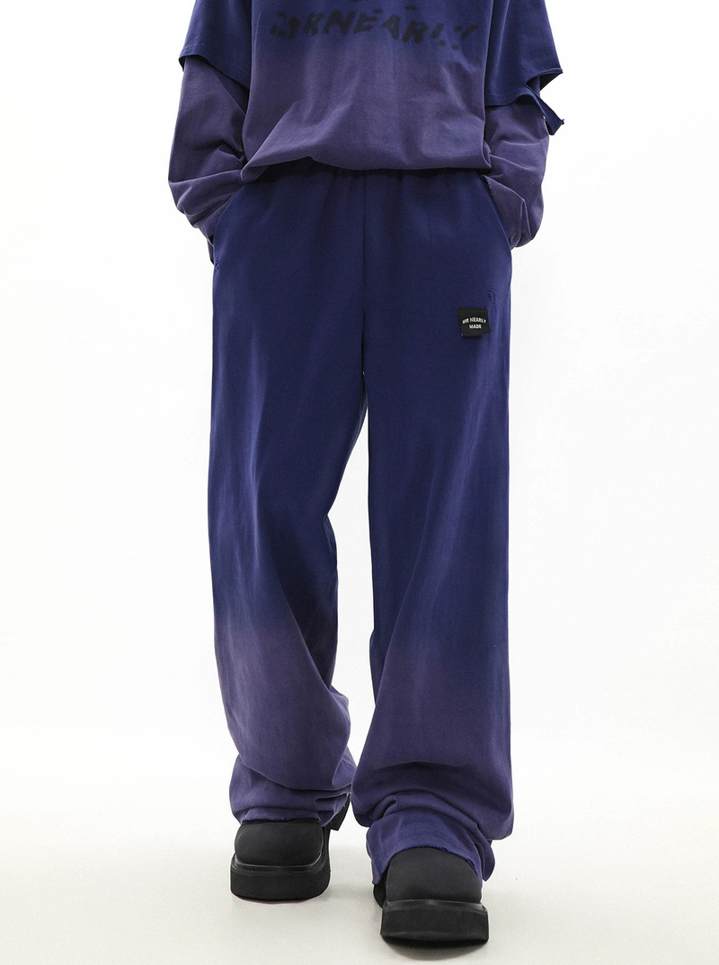 Oversize Damage Long-sleeve T-shirt & Wide-leg Sweatpants Set