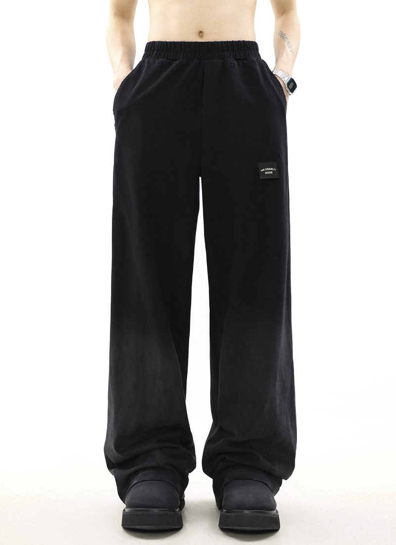 Oversize Damage Long-sleeve T-shirt & Wide-leg Sweatpants Set