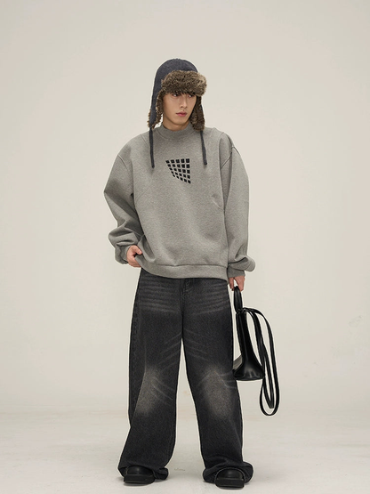 Artistic Flair Oversized Embroidery Sweatshirt