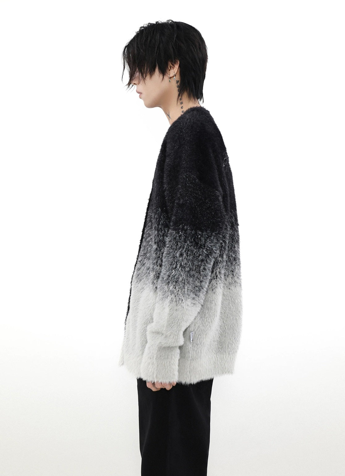 Graduated Knit Oversize Cardigan