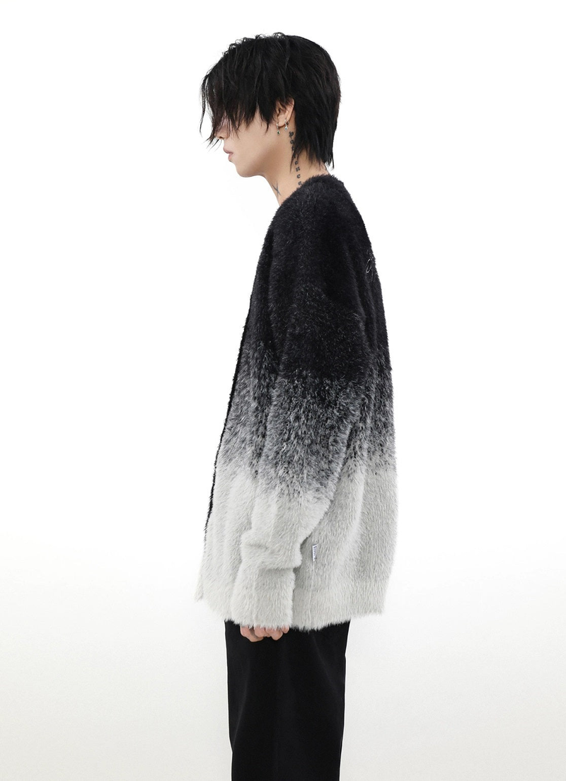 Graduated Knit Oversize Cardigan