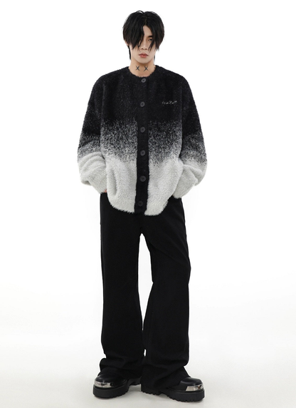 Graduated Knit Oversize Cardigan