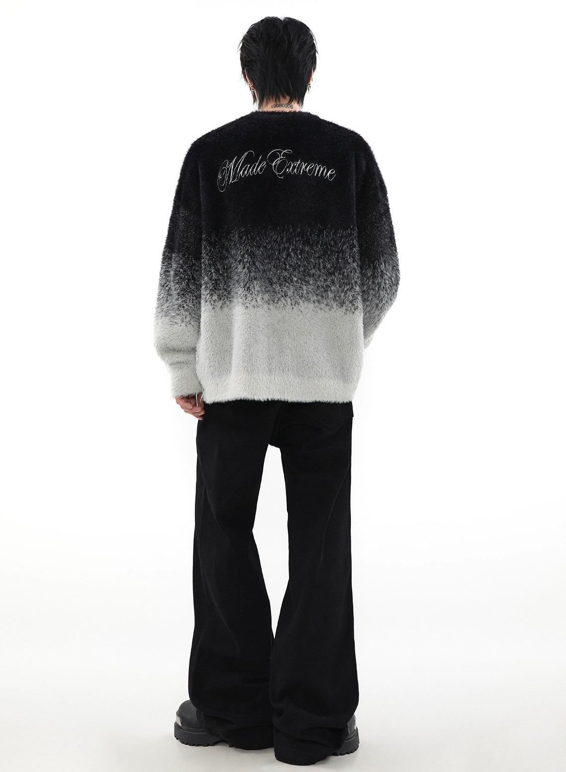 Graduated Knit Oversize Cardigan