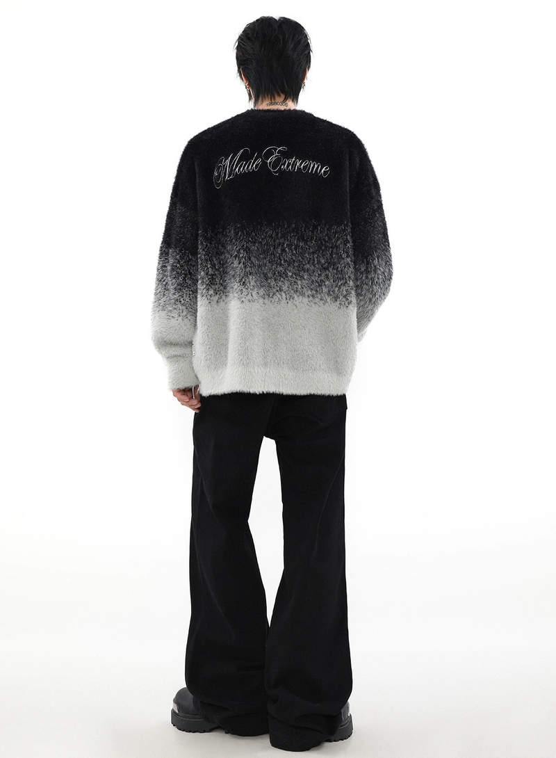 Graduated Knit Oversize Cardigan