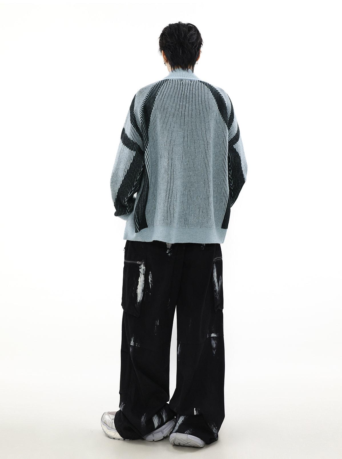 High-neck Oversize Knit Cardigan