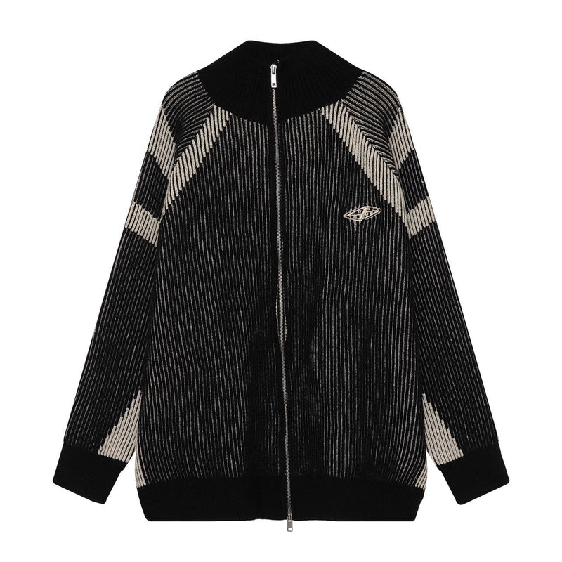 High-neck Oversize Knit Cardigan