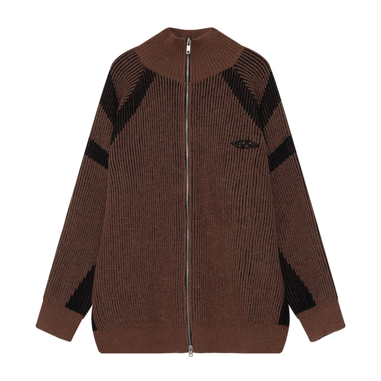 High-neck Oversize Knit Cardigan