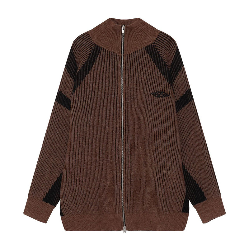 High-neck Oversize Knit Cardigan