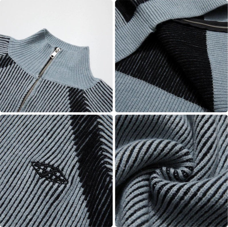 High-neck Oversize Knit Cardigan