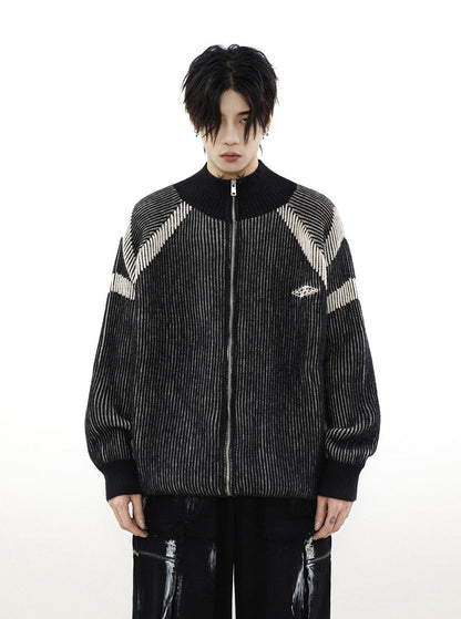 High-neck Oversize Knit Cardigan