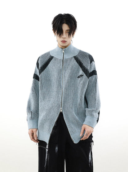 High-neck Oversize Knit Cardigan