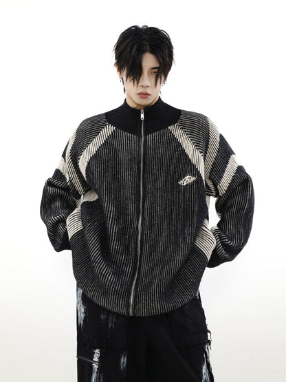 High-neck Oversize Knit Cardigan