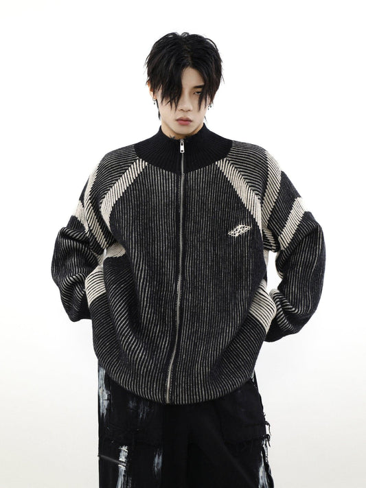 High-neck Oversize Knit Cardigan