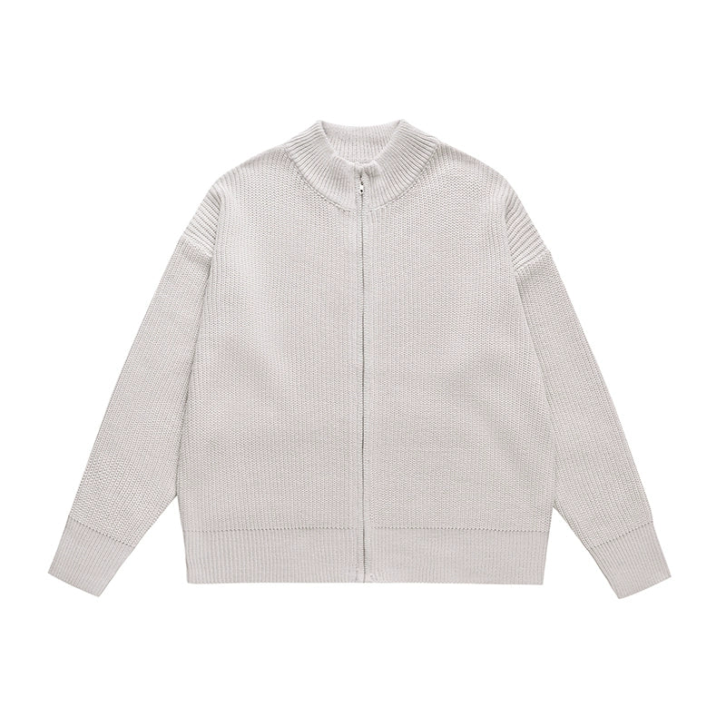 Cozy Oversized Zipper Knit Cardigan