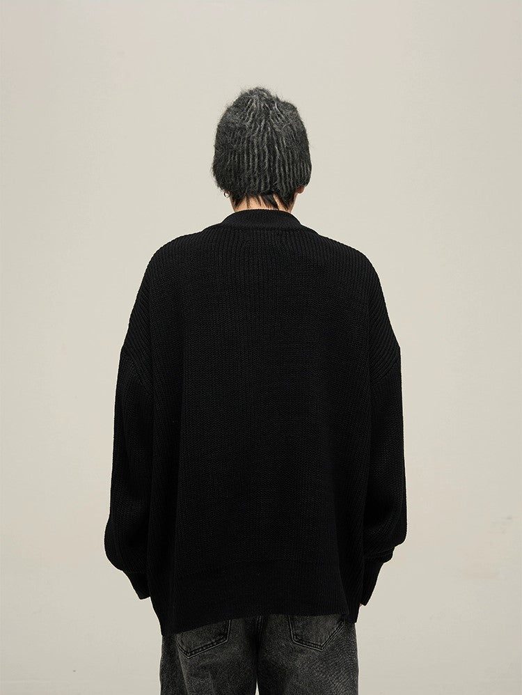 Cozy Oversized Zipper Knit Cardigan