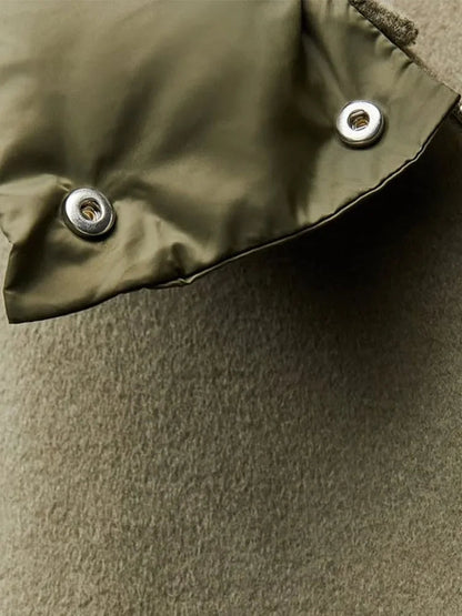 Oversized Hooded Thicken Patchwork Long Winter Warm Street Coat