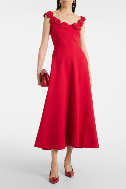 Roxanne Embellished Round Neck Midi Dress