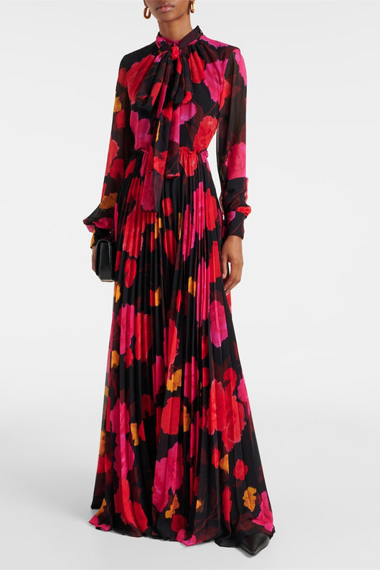 Adela Printed Long Sleeve Maxi Dress