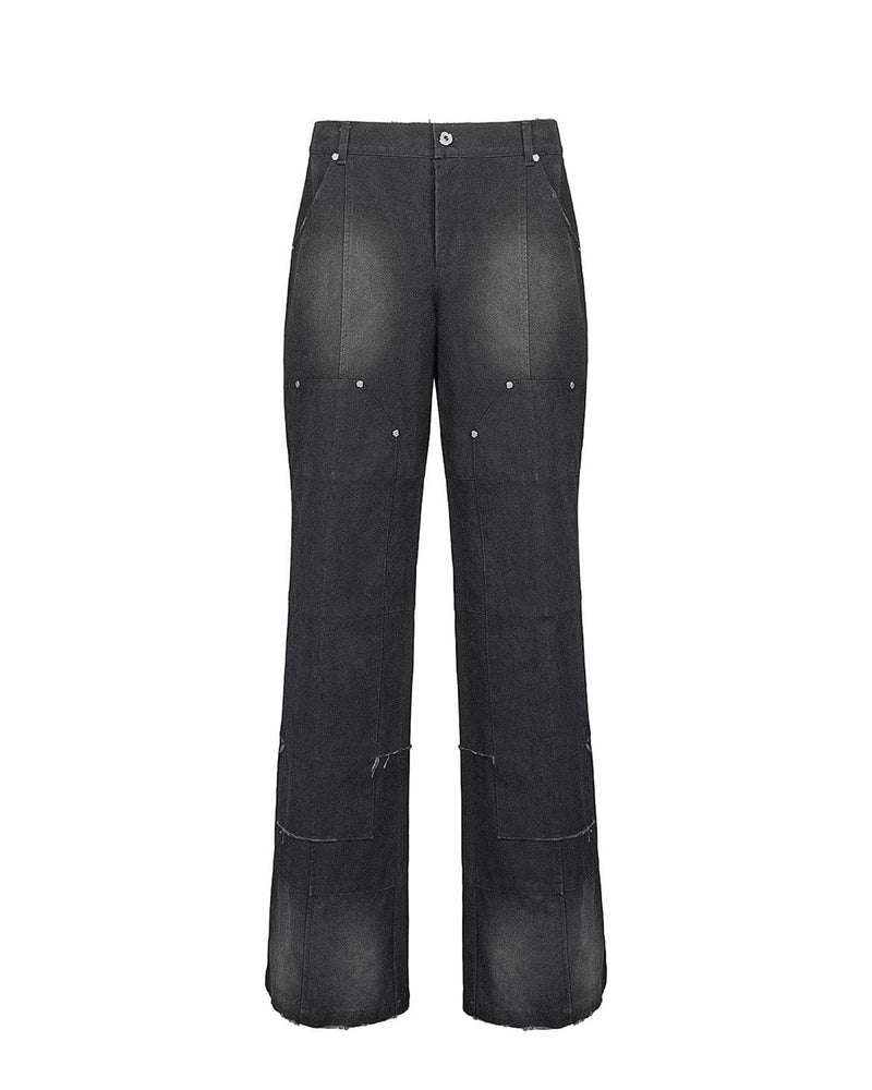 Black Tactical Rivet Cargo Pants