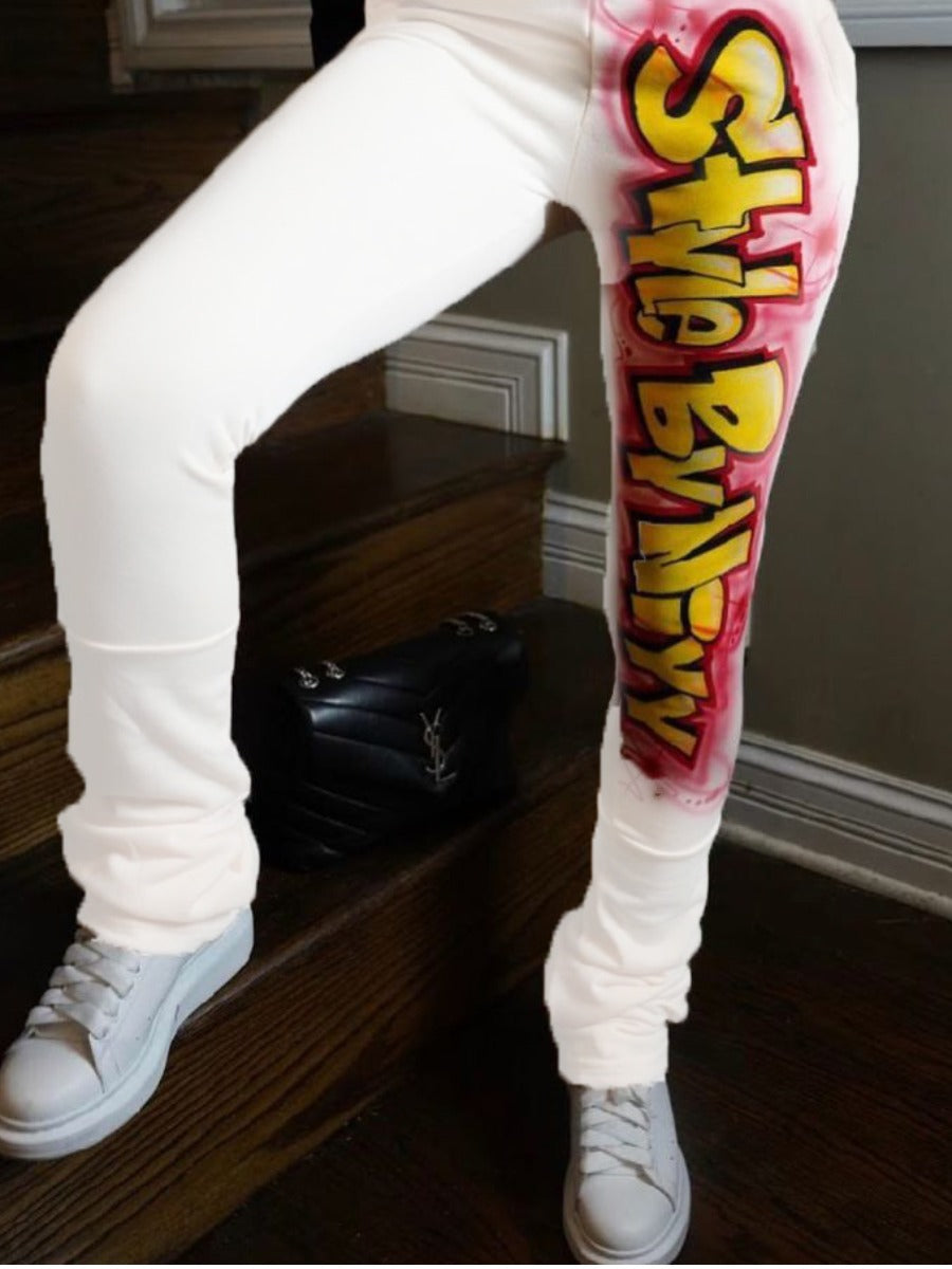Graffiti Letter Print Pants At8015