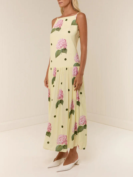 Polka Dot Print Midi Dress