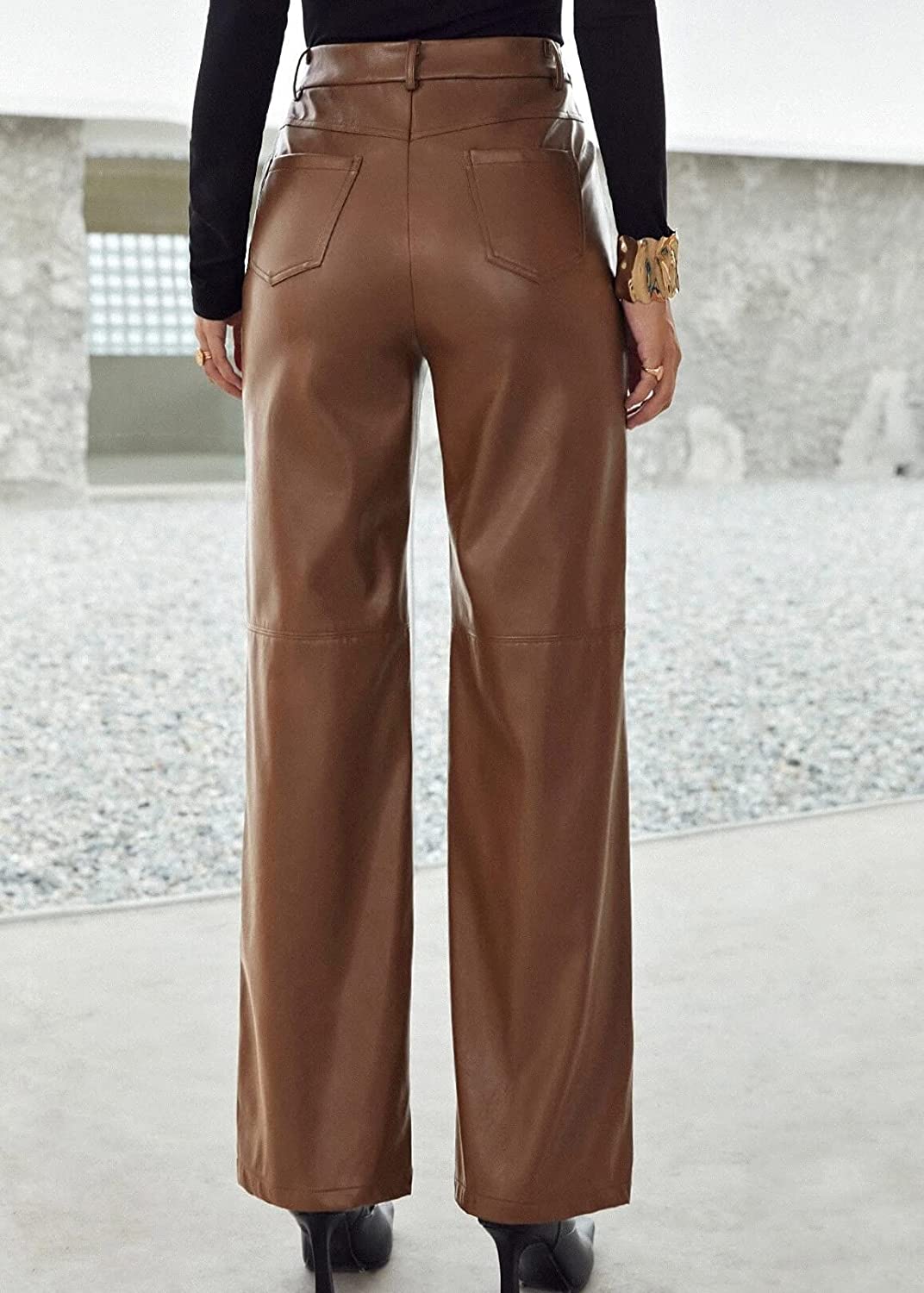 Pu Leather High Waist Pants