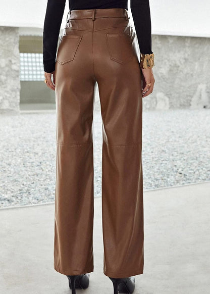Pu Leather High Waist Pants