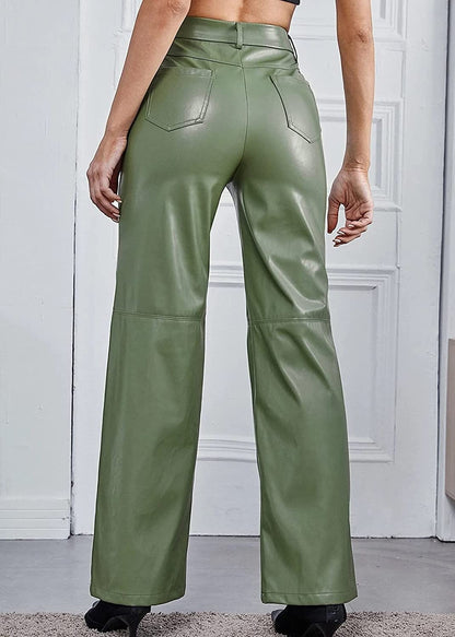 Pu Leather High Waist Pants