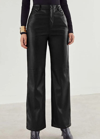 Pu Leather High Waist Pants
