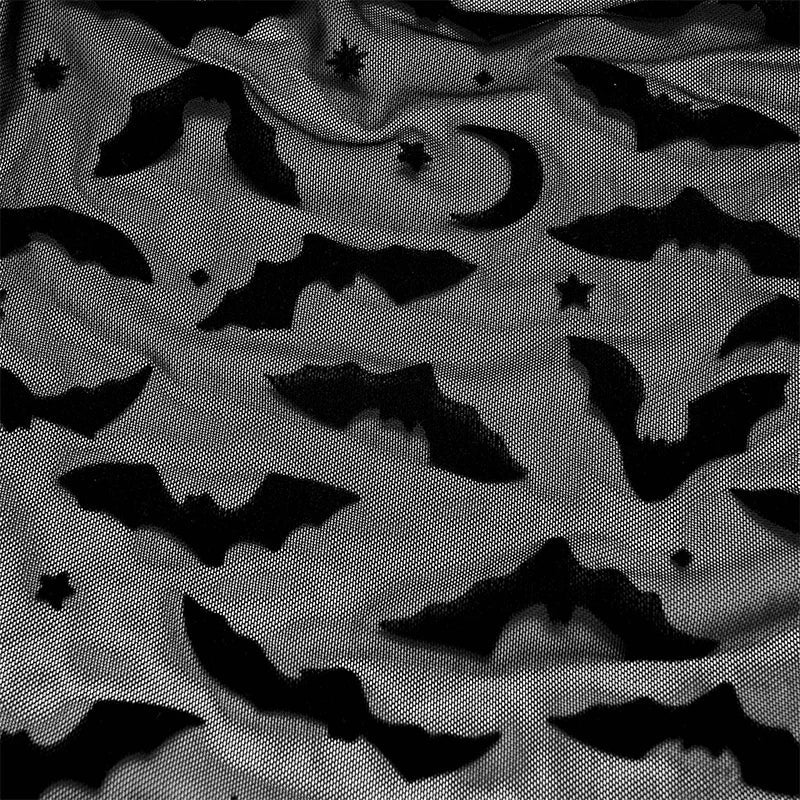 Tassel Bat Moon Flocking Gothic Wizard Halloween Cardigan