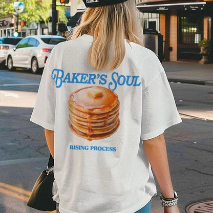 Pancake Printed Retro Foodie T-shirt