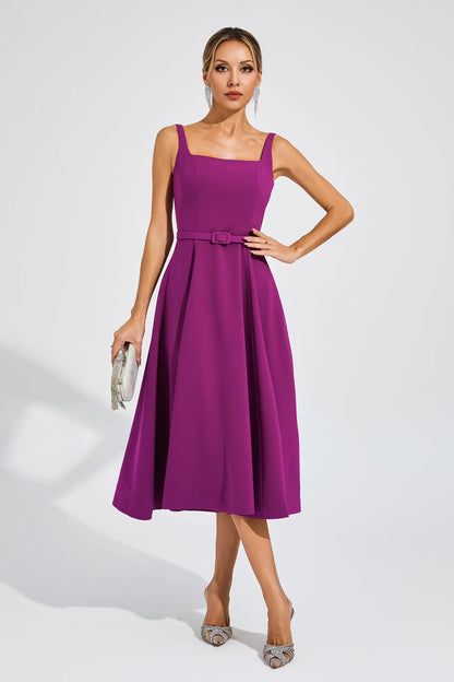 Phyllis Purple Slip Midi Dress