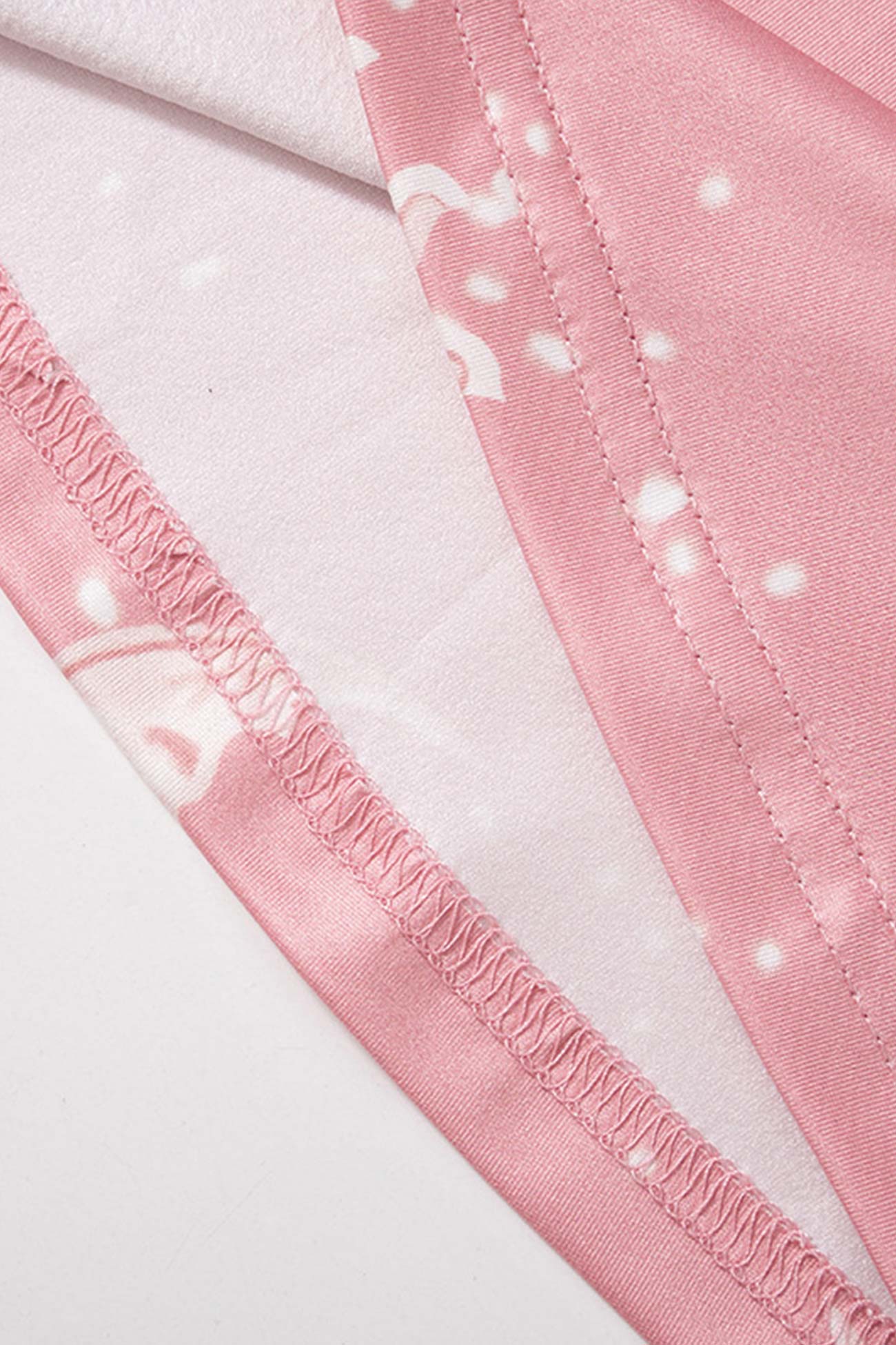 Pink Abstract Print Flares Long Pants