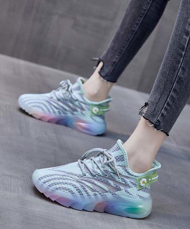 Pink Lace Up Splicing Breathable Mesh Platform Sport Shoes Kj027