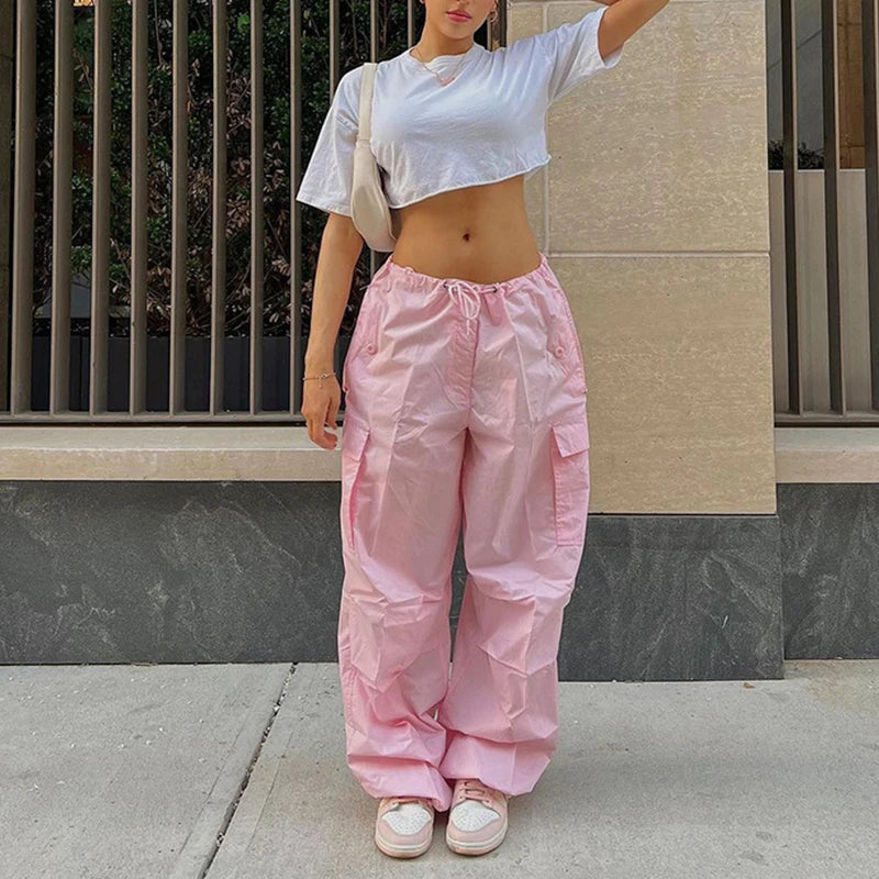 Pink Jogger Tech Low Waist Cargo Pant
