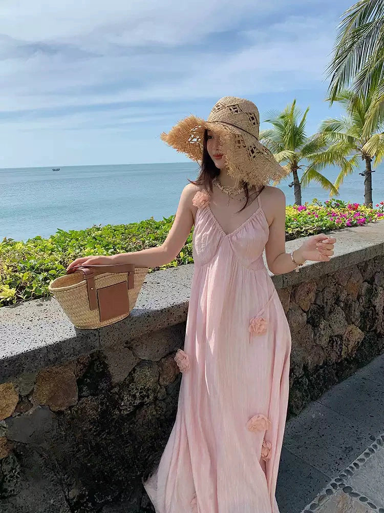 Pink Halter Maxi Dress
