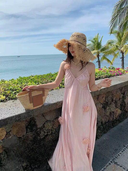 Pink Halter Maxi Dress