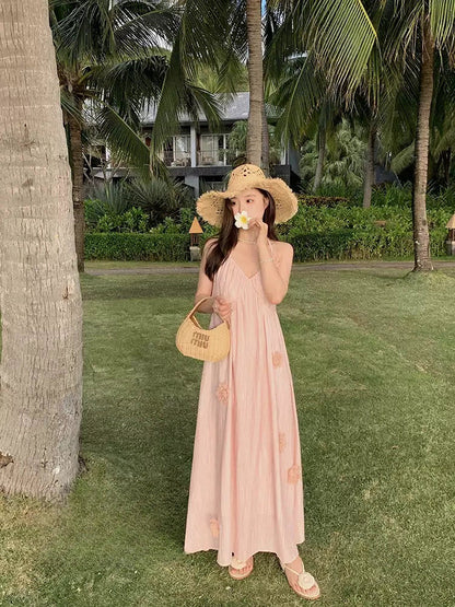 Pink Halter Maxi Dress