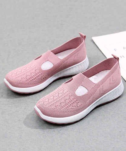 Platform Flat Shoes for Pink Breathable Mesh Uu010