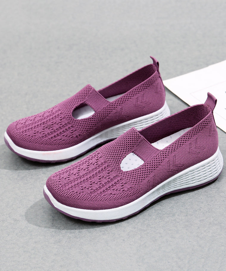Platform Flat Shoes for Pink Breathable Mesh Uu010