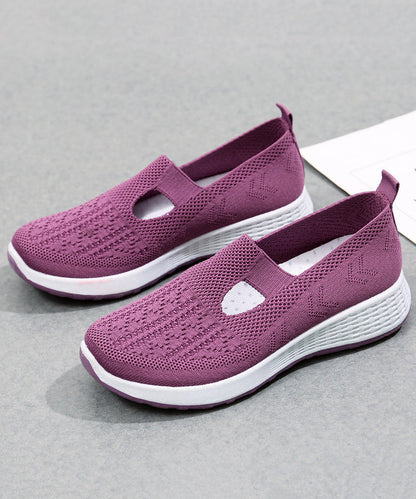 Platform Flat Shoes for Pink Breathable Mesh Uu010