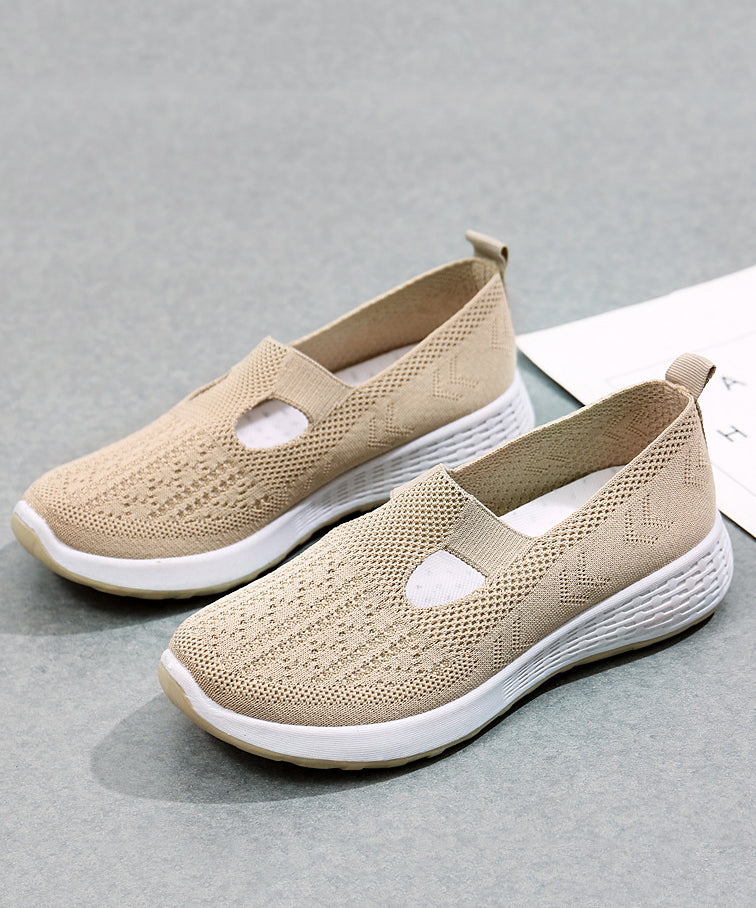 Platform Flat Shoes for Pink Breathable Mesh Uu010