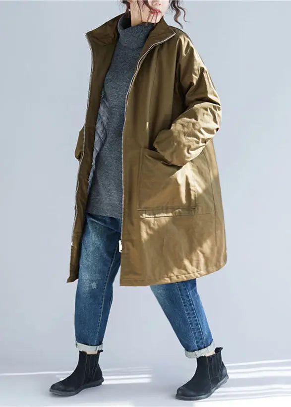Pockets Parka Coats Long Sleeve