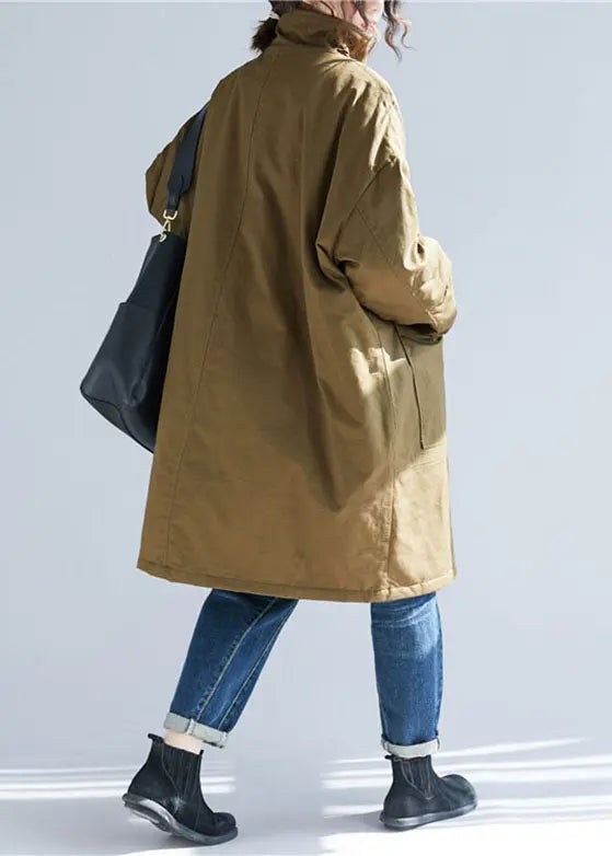 Pockets Parka Coats Long Sleeve
