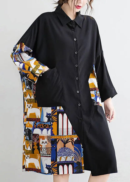 Print Cotton Blouses Dress Fall